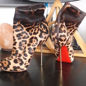 Christian Louboutin leapord booties
